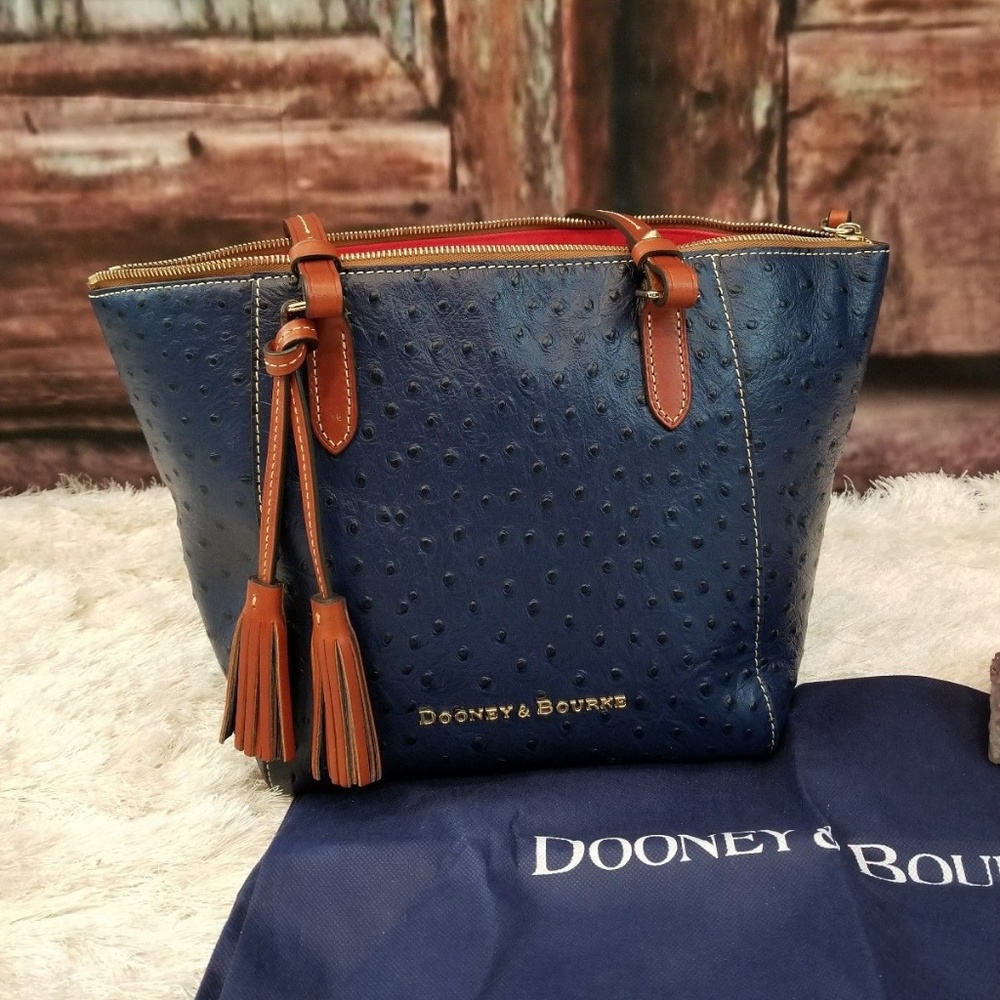 **HOLD**Dooney Bourke Blue Ostritch leather Tote